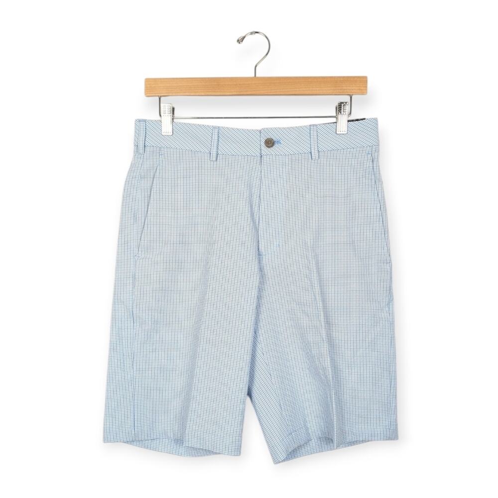 NWT Menβs Walter Hagen Blue Perfect Seersucker Golf Shorts Size 30